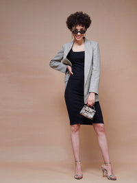 SASSAFRAS BASICS Rib Square Neck Bodycon Dress