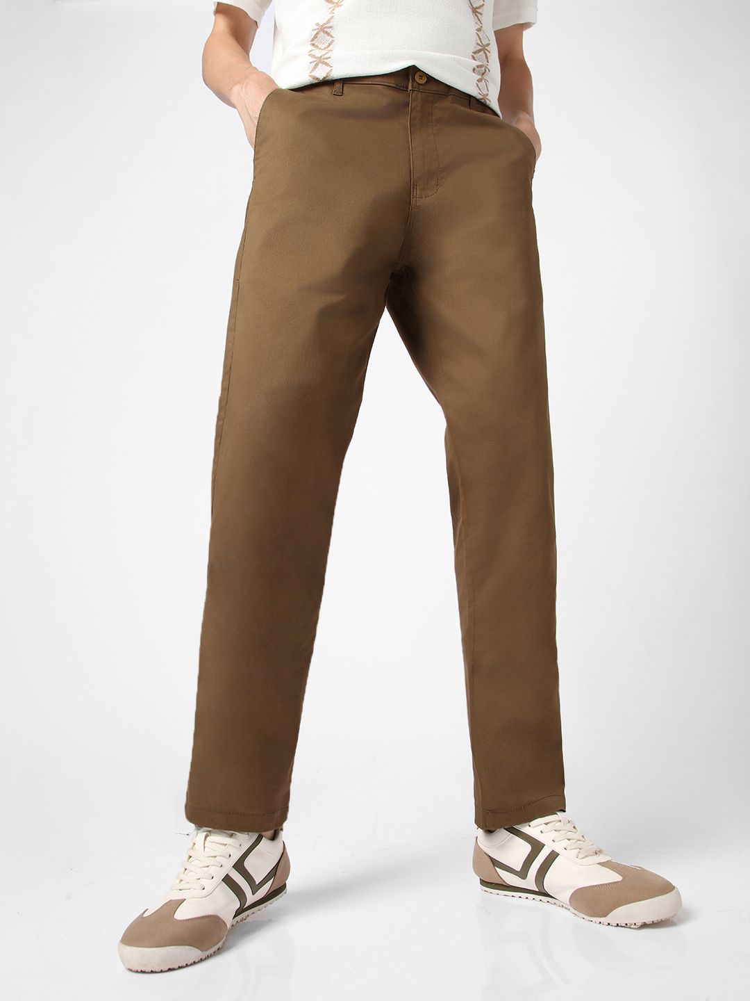 Urbano Fashion Men's Cotton Regular Fit Casual Chinos Trousers Stretch