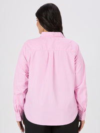 Gaya Quotient Plus Size Striped Spread Collar Smart Formal Shirt