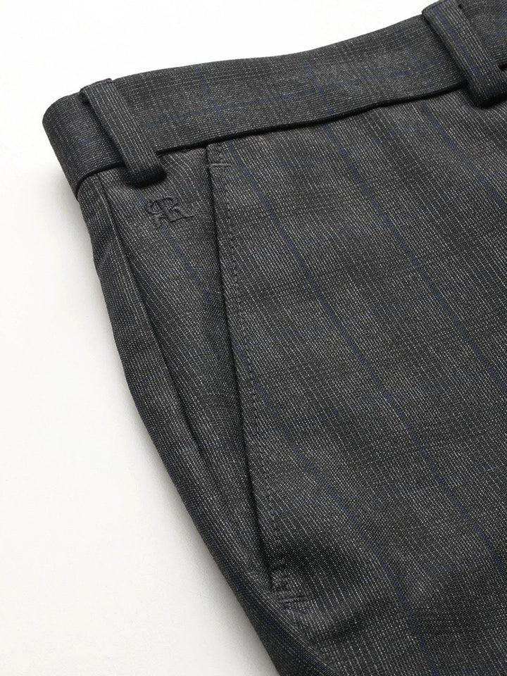 Raymond Men Checked Slim Fit Formal Trousers