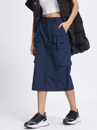 DressBerry Utility Chic Cargo-Style Midi Skirt