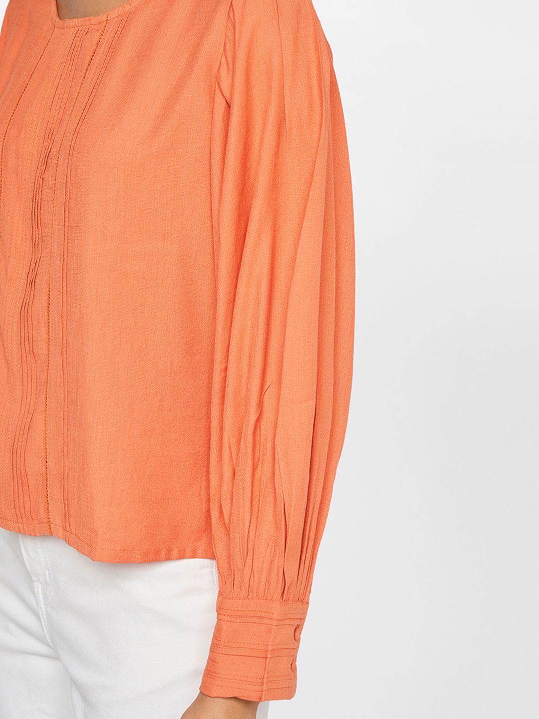 AND Lace Inserts Pleated Top