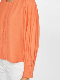 AND Lace Inserts Pleated Top