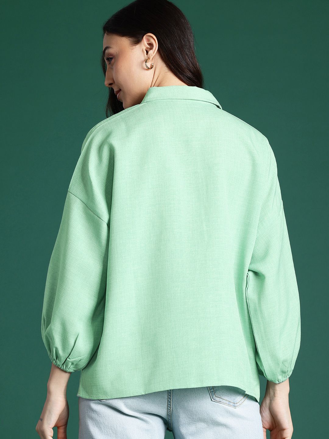 DressBerry Pure Cotton Drop-Shoulder Sleeve Shirt