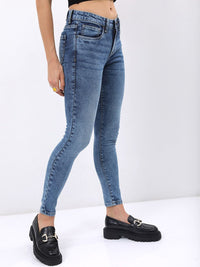 Tokyo Talkies Women Skinny Fit Clean Look Light Fade Cotton Stretchable Jeans