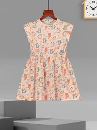 HELLCAT Girls Pack of 2 Printed Cap Sleeves Cotton Fit and Flare Dresses