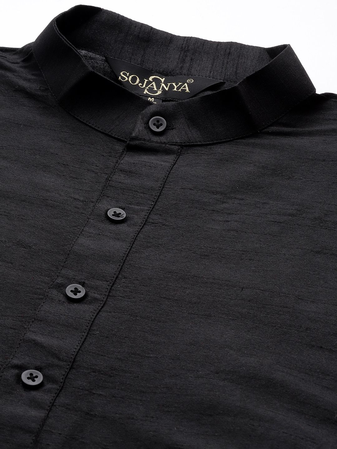 SOJANYA Kurta Hitam Lelaki dengan Churidar dengan Jaket Nehru