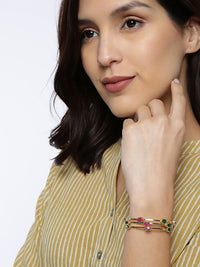 Gelang Gaya Balutan Berwarna Emas Zaveri Pearls