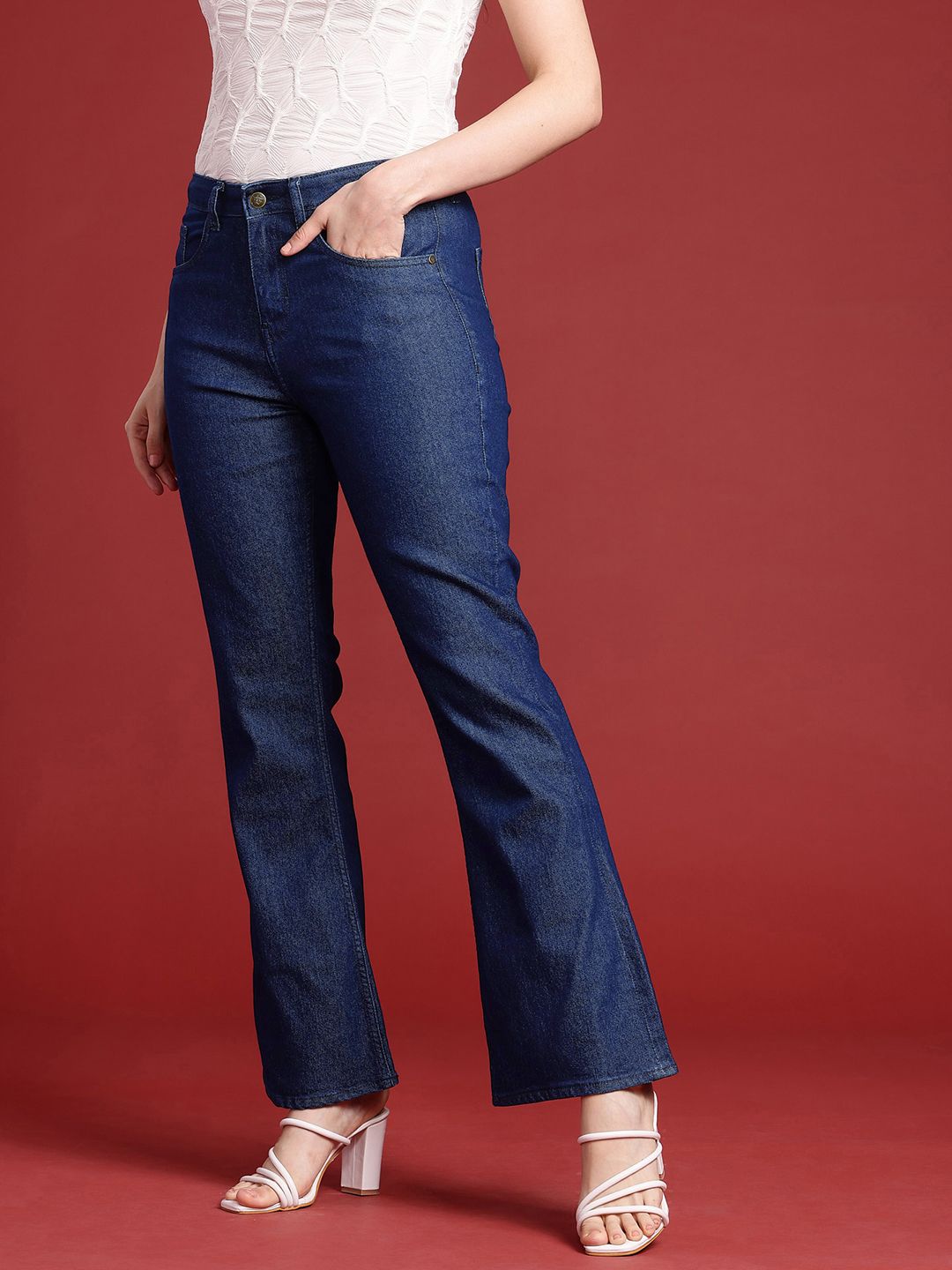 all about you Women Slim Bootcut High-Rise Stretchable Jeans