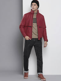 The Indian Garage Co Men Zip-Front Bomber Jacket with Zip Pockets