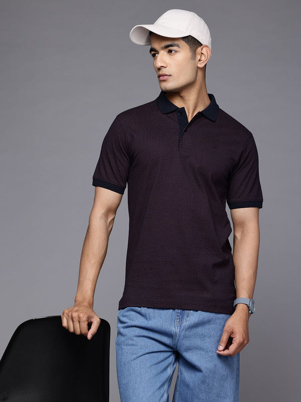 Raymond Slim Modern Fit Printed Polo Collar Pure Cotton T-shirt