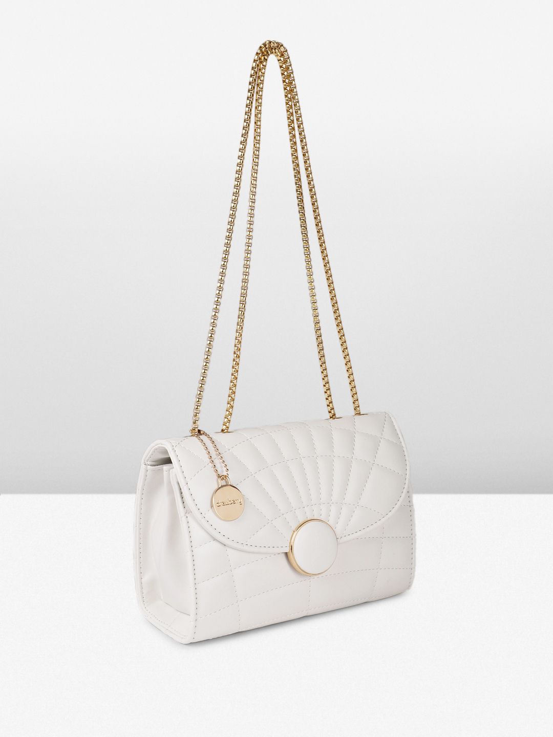 DressBerry Textured Structured Shoulder Bag with Quilted