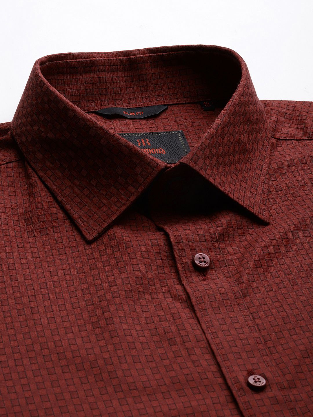 Raymond Slim Fit Geometric Printed Pure Cotton Formal Shirt