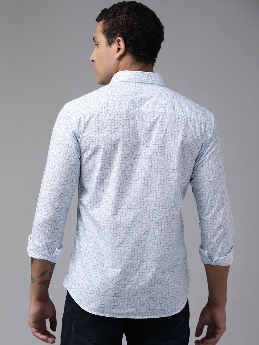 Park Avenue Slim Fit Printed Pure Cotton Formal Shirt