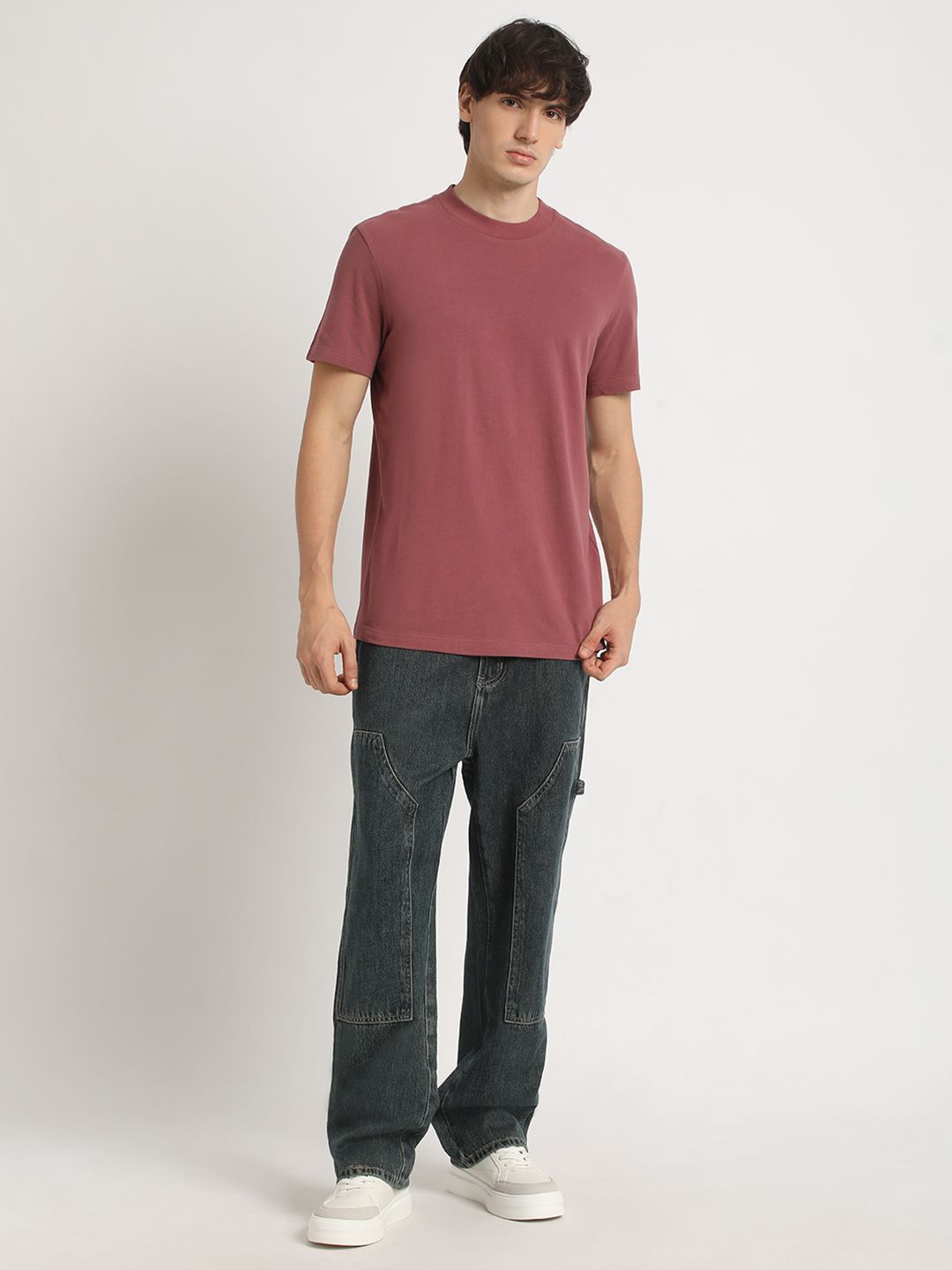THE BEAR HOUSE Round Neck Pure Cotton Relaxed Fit T-shirt