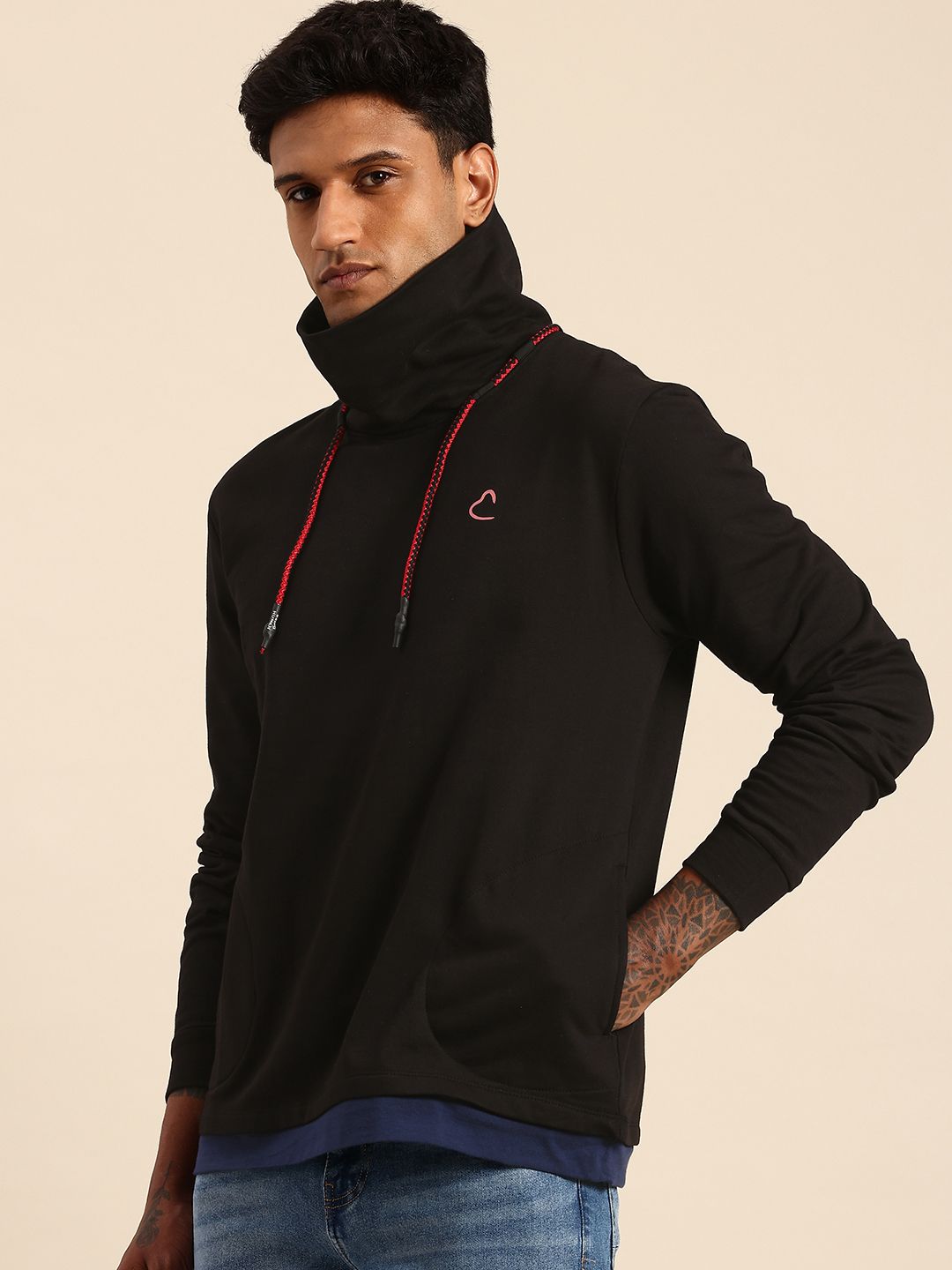Being Human Turtle Neck Pure Cotton Printed Sweatshirt
