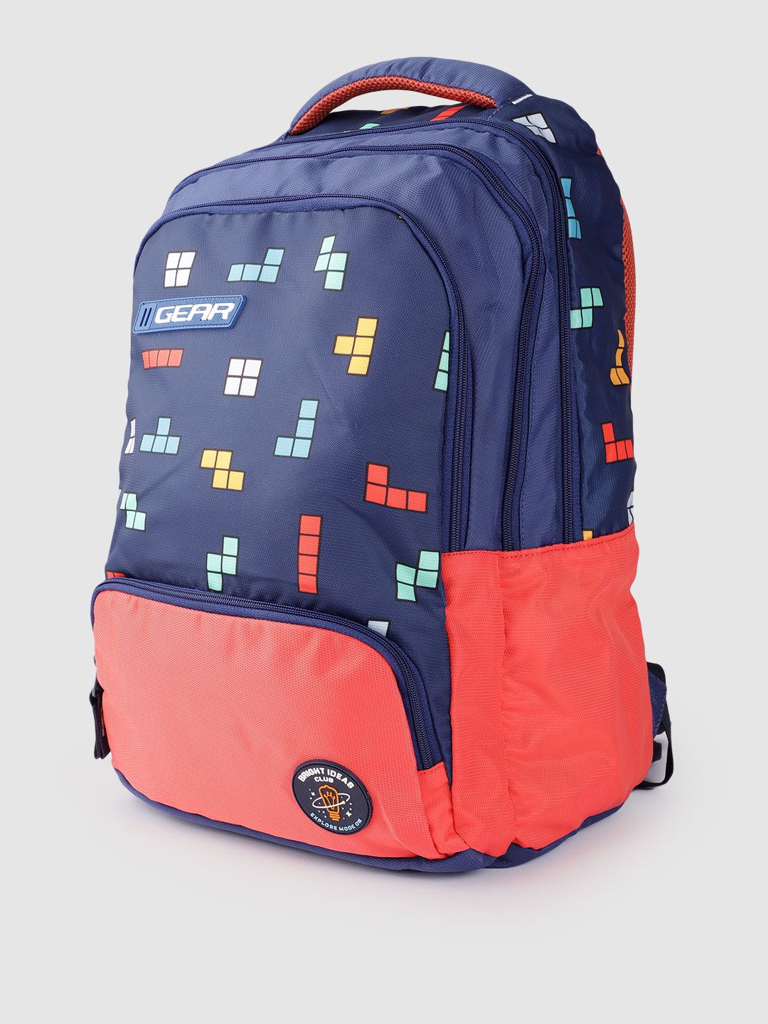 Gear Kids Colourblocked & Printed Backpack- 21.5 L