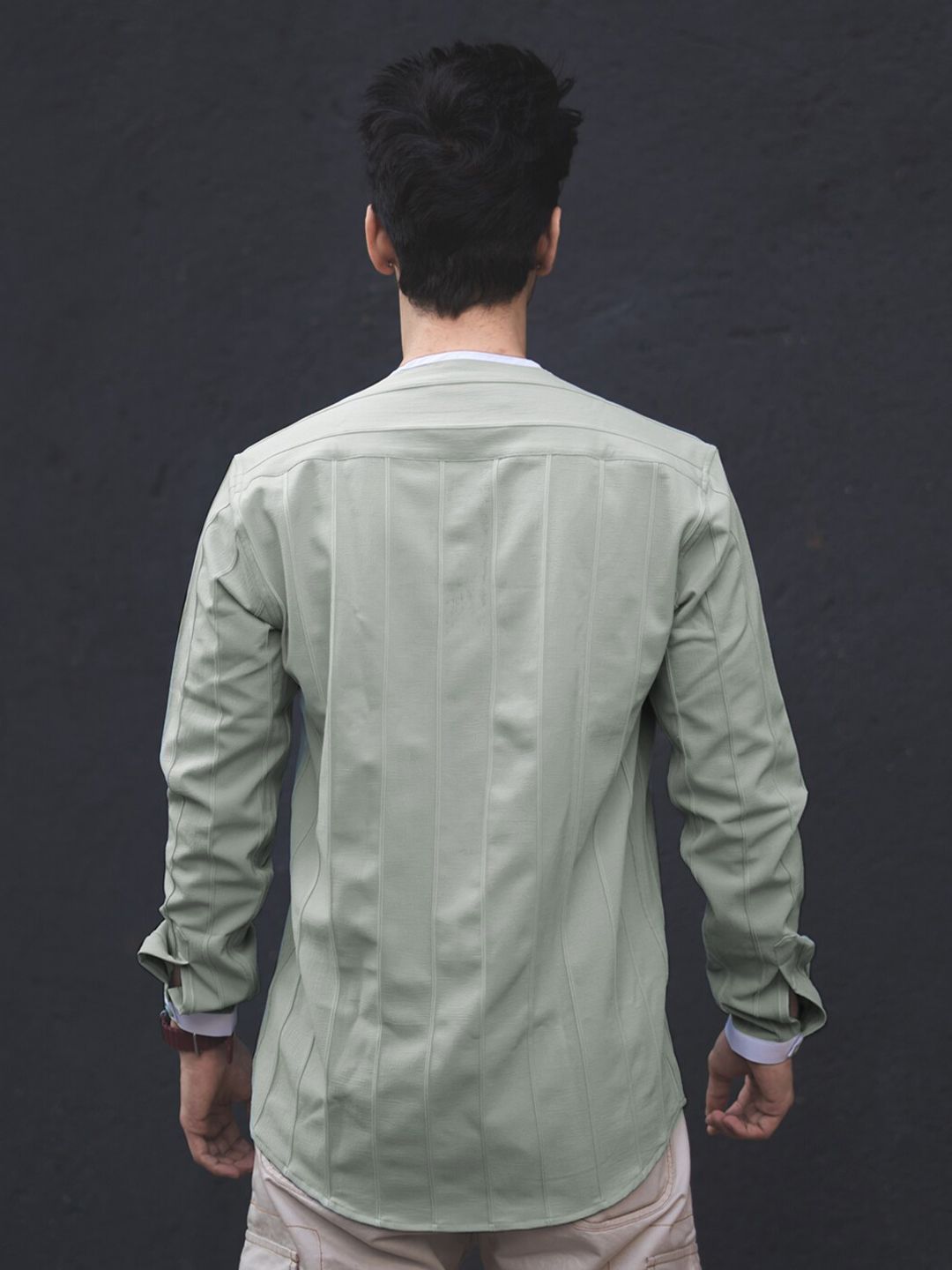 Powerlook India Slim Striped Henley Neck Casual Shirt