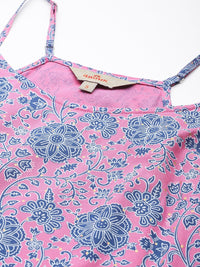 Anouk Floral Printed Regular Kurti with Sharara & With Dupatta