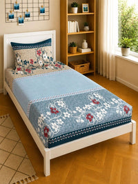Moda Rapido X KLOTTHE Cadar Bujang Bulu Bunga 300 TC dengan 1 Sarung Bantal-225X150 cm