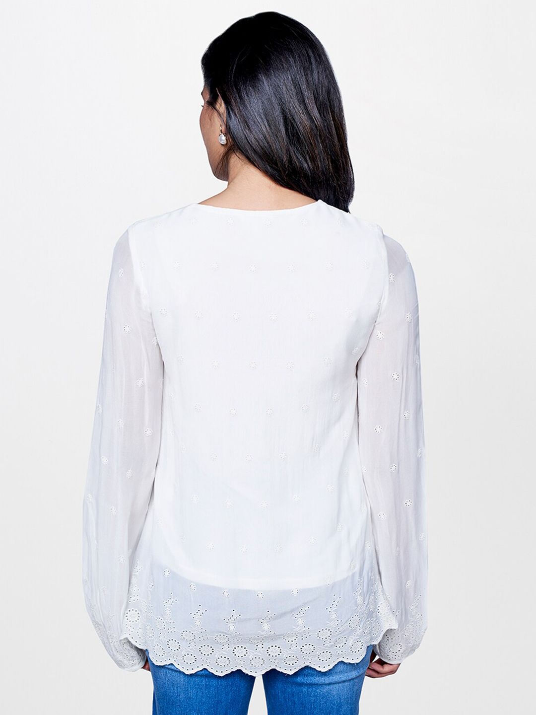 AND Slef Design Puffed Sleeves Top