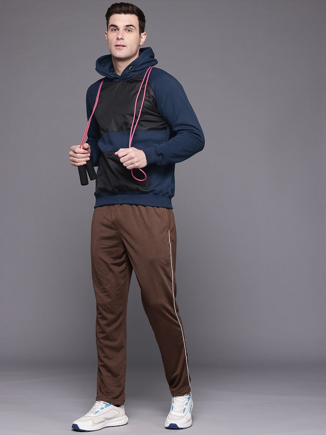 HRX by Hrithik Roshan Colourblocked Training Hood with Toggle Sweatshirt