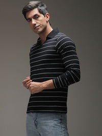 DILLINGER Men Regular Long Sleeve Polo Striped Tshirt