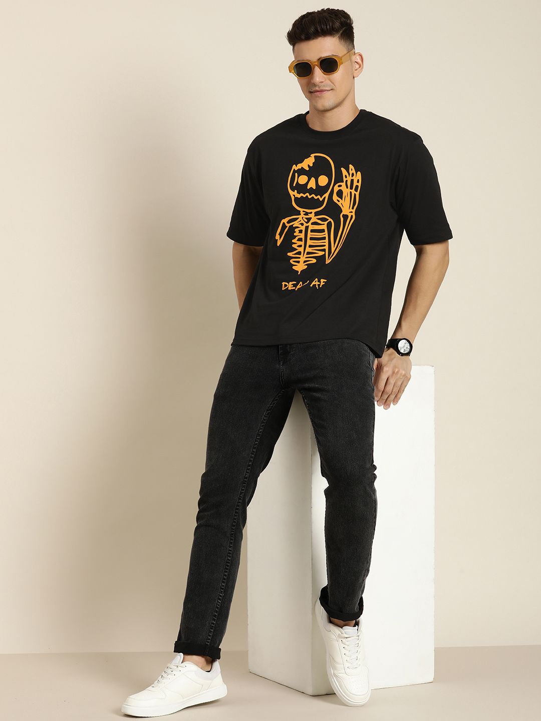Difference of Opinion Men Graphic Printed Oversized T-shirt