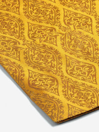 SOJANYA Men Orange & Yellow Ethnic Motifs Woven Design Kurta with Churidar & Nehru Jacket