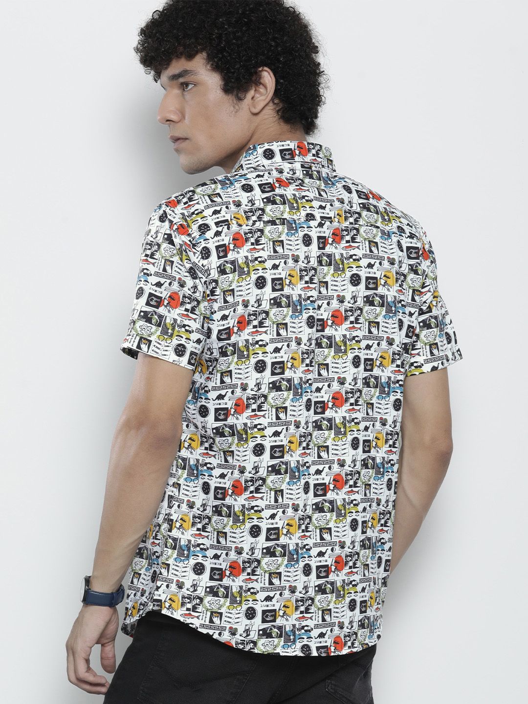The Indian Garage Co Men Regular Fit Graphic Printed Resortwear Shirt