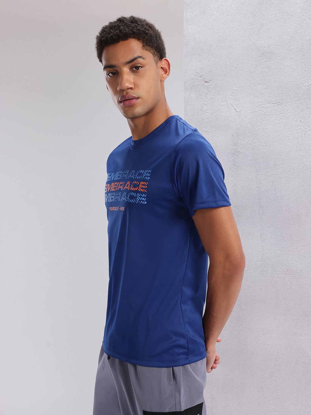 HRX by Hrithik Roshan Twin Collection Typography Printed Rapid-Dry Training T-shirt
