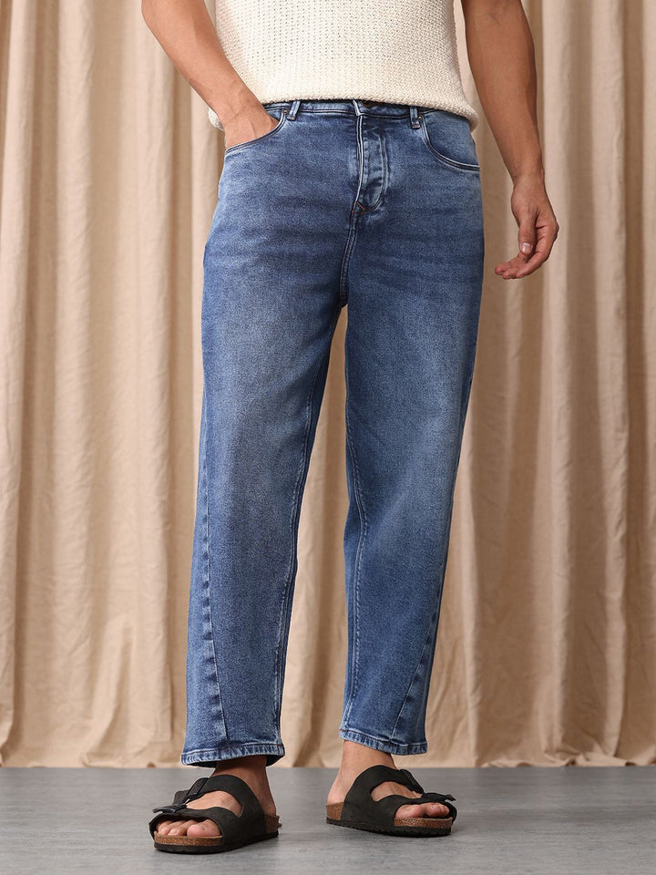 Mr Bowerbird Men Tapered Cropped Light Fade Stretchable Jeans