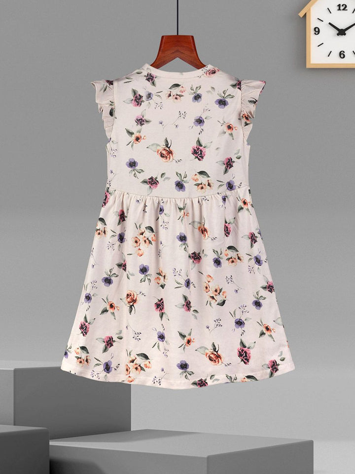 HELLCAT Girls Pack of 2 Printed Flutter Sleeve A-Line Dress