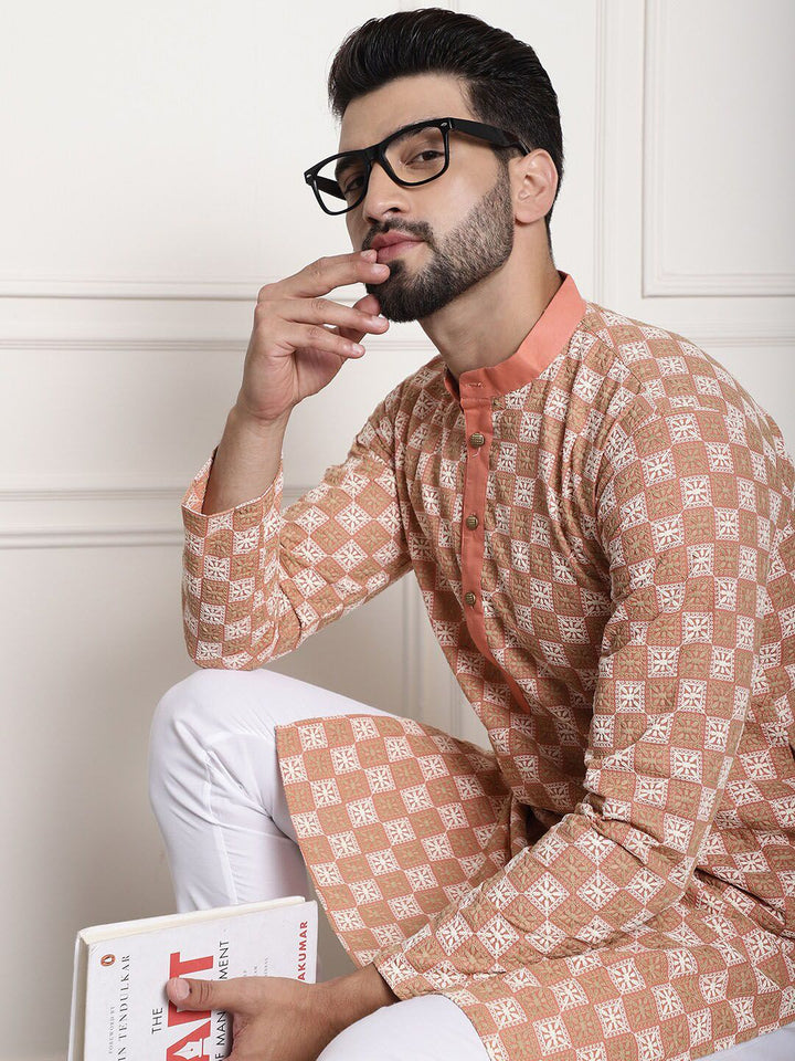 SOJANYA Ethnic Motifs Embroidered Mandarin Collar Kurta