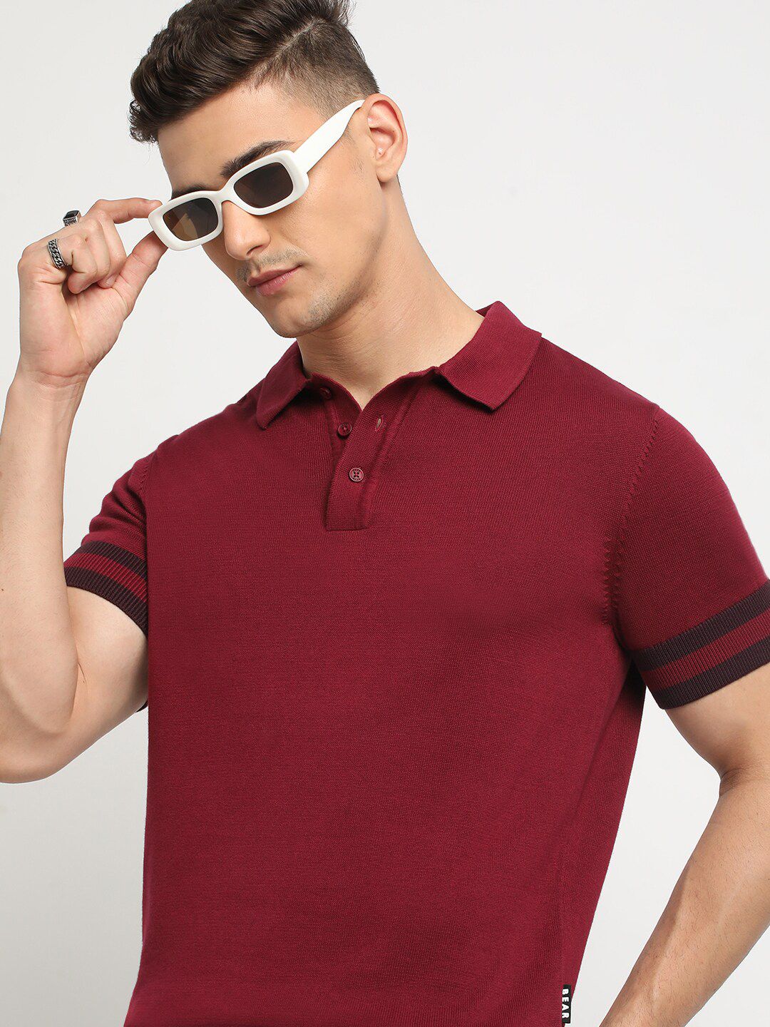 THE BEAR HOUSE Polo Collar Short Sleeves Cotton T-shirt