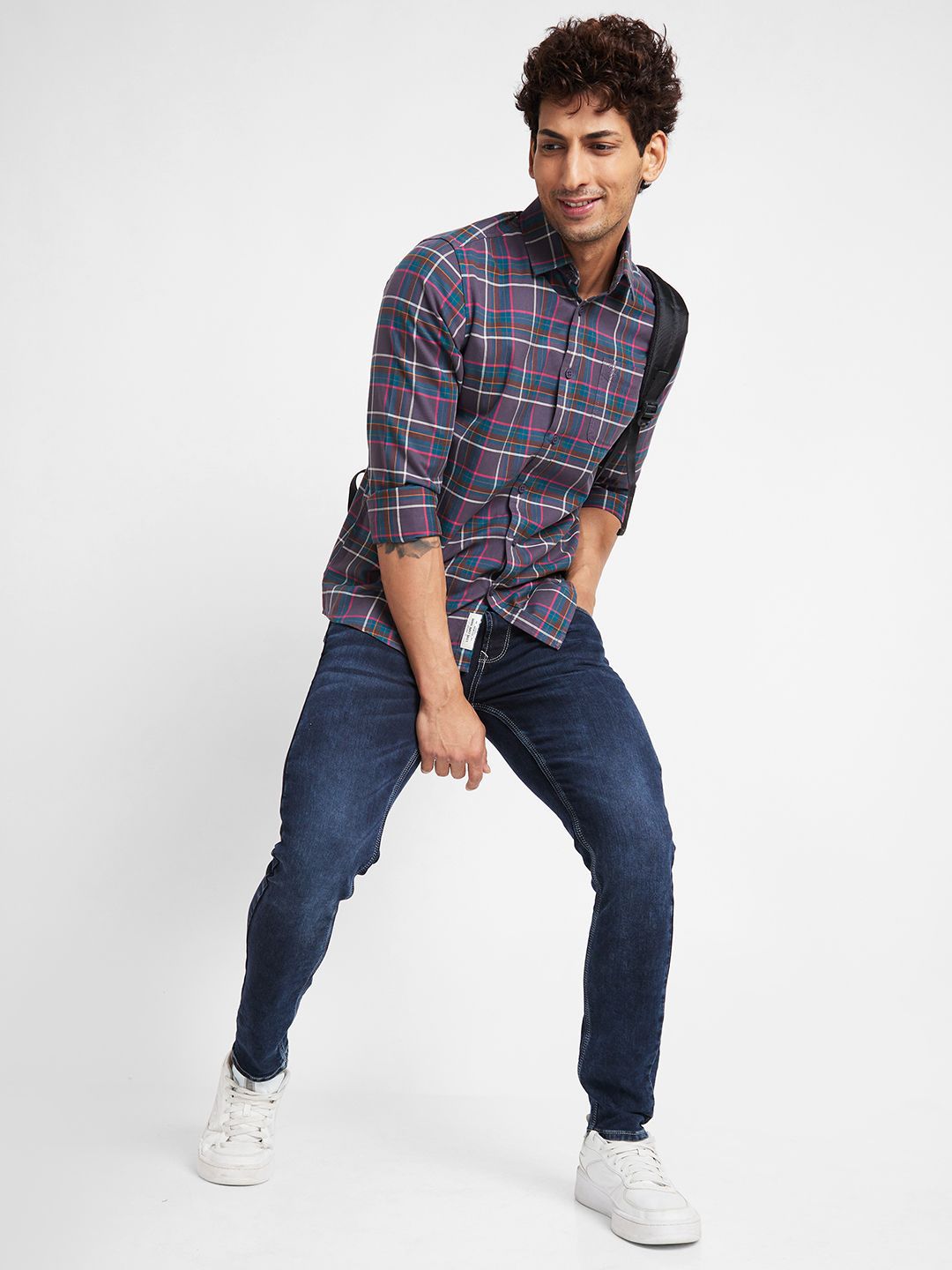 Being Human Men Slim Fit Tartan Checks Opaque Checked Casual Shirt