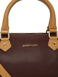 Berrylush Brown Structured Handheld Bag
