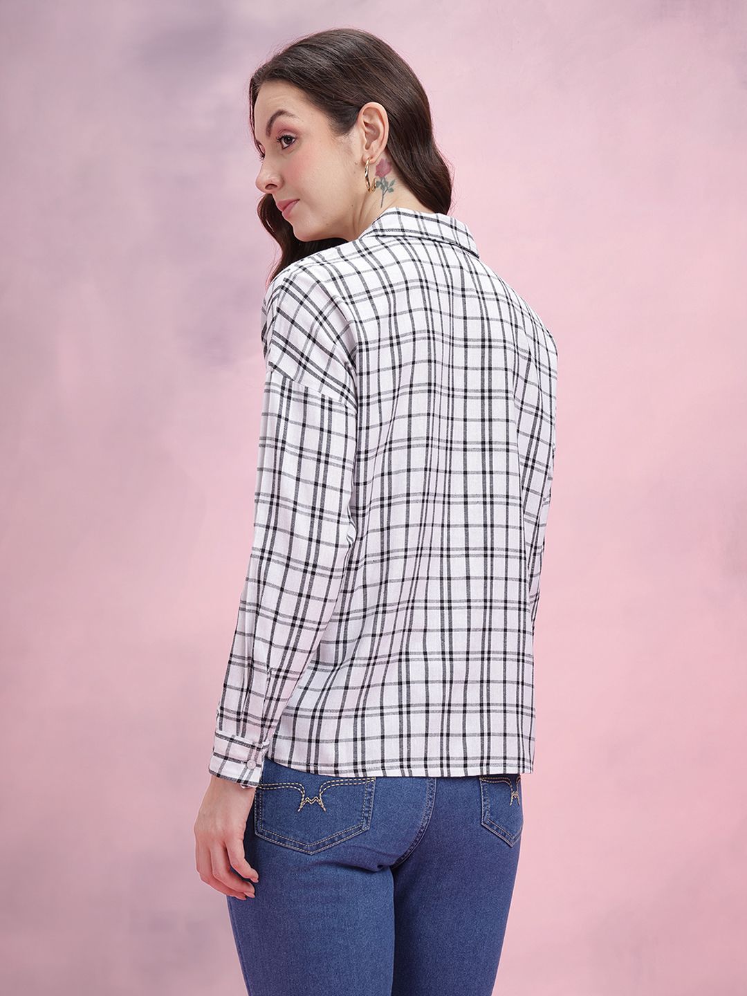 DressBerry Tartan Checks Monochrome Shirt