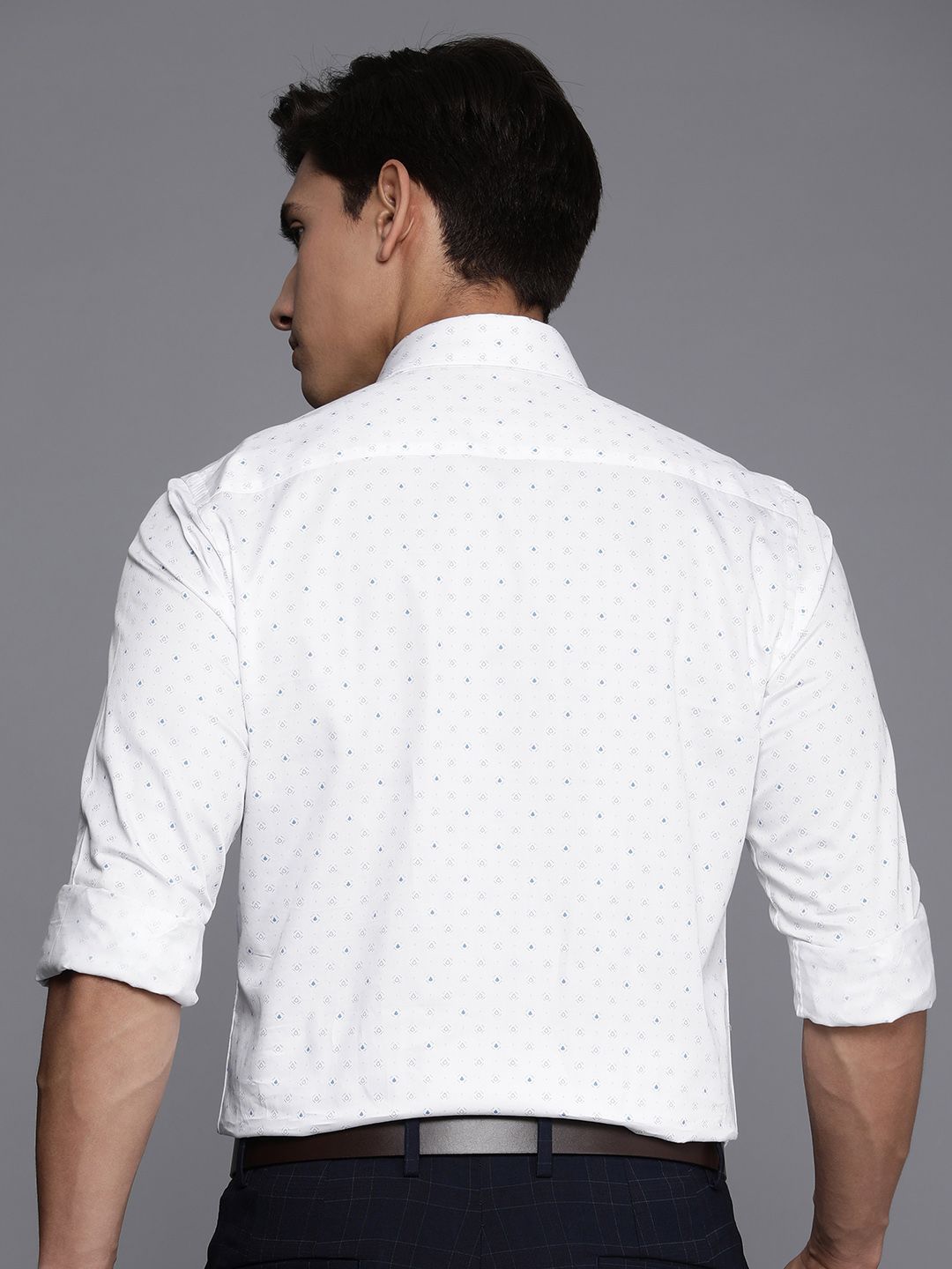 Raymond Pure Cotton Slim Fit Opaque Printed Formal Shirt