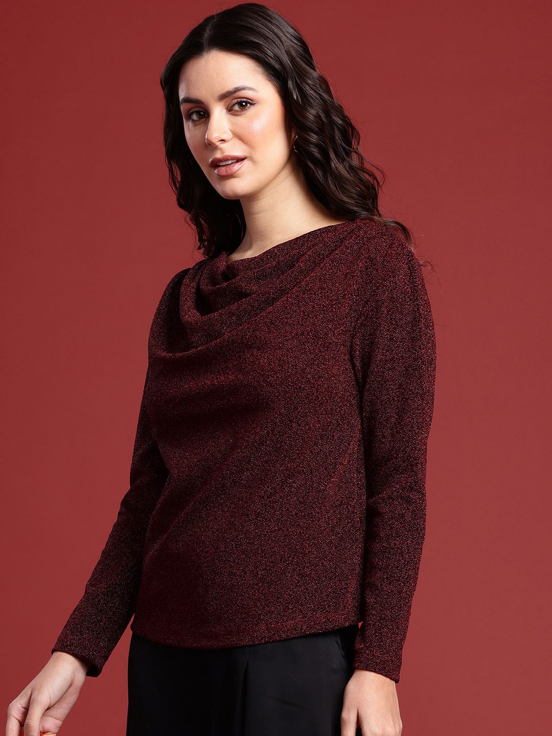 all about you Embellished Cowl Neck Top
