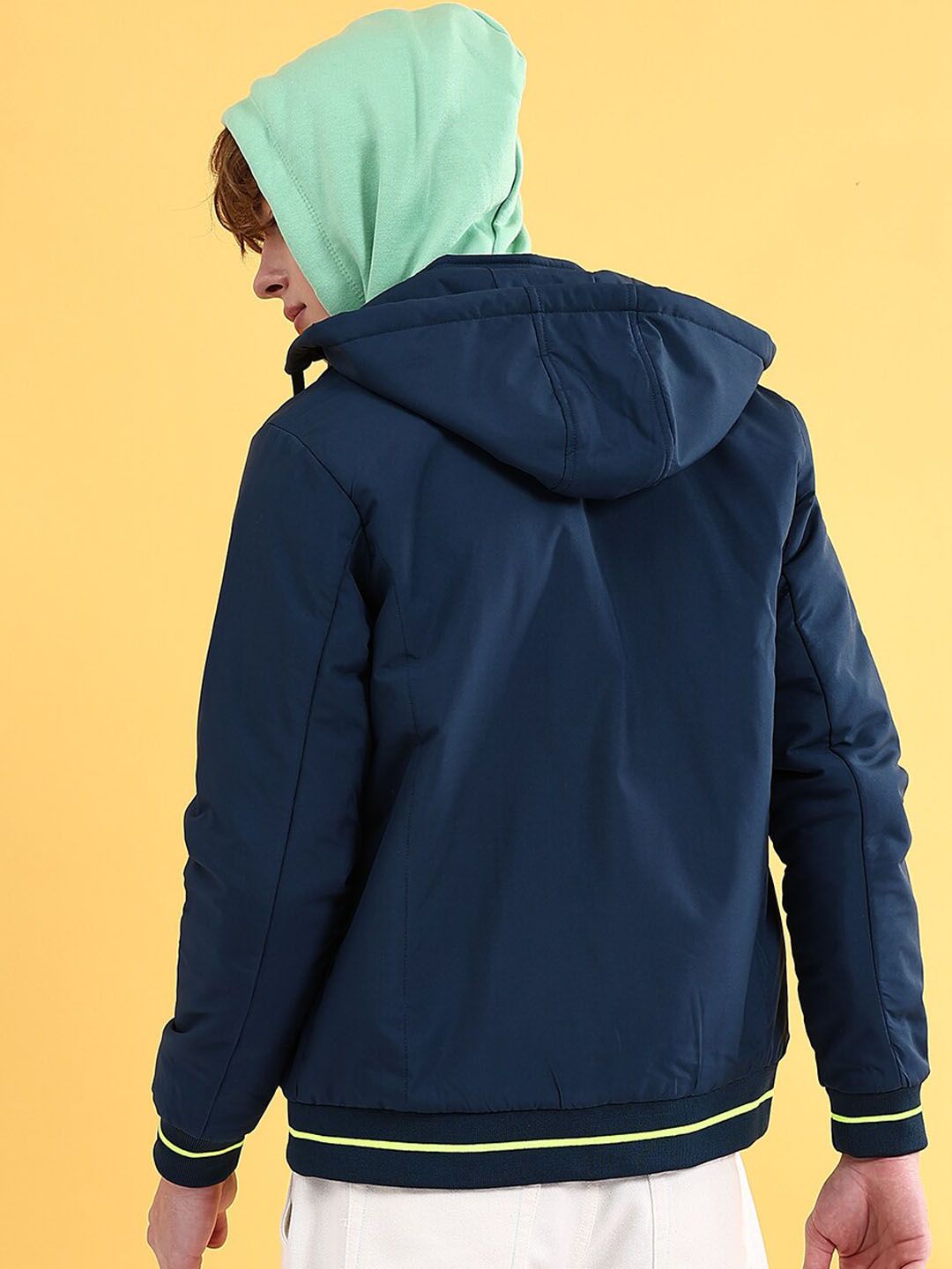 The Indian Garage Co Zip Detail Hooded Bomber Jacket