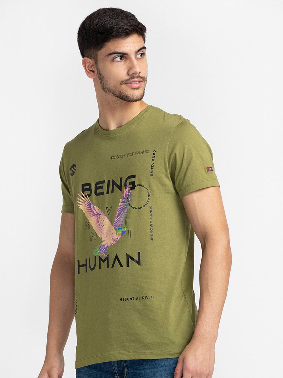 Being Human Typography Printed Round Neck T-shirt
