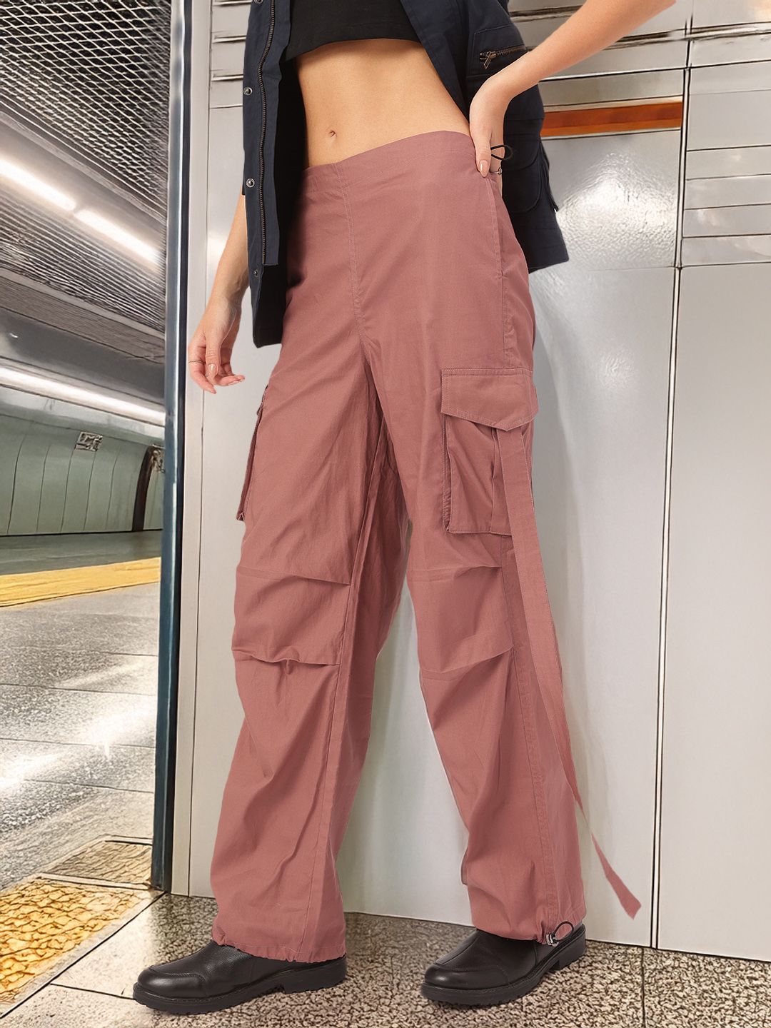 DressBerry Women Urban Utility Parachute Cargo Trousers