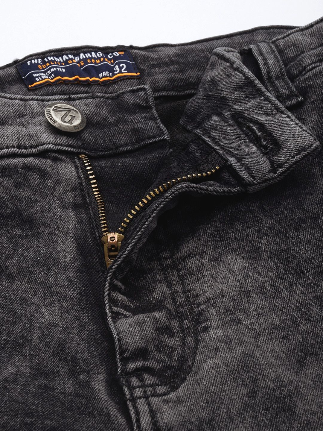 The Indian Garage Co Men Black Slim Fit Stretchable Jeans