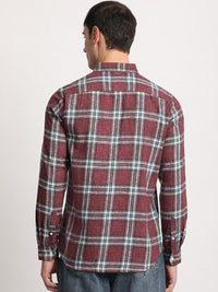 THE BEAR HOUSE Men Checked Slim Fit Button-Down Collar Casual Shirt