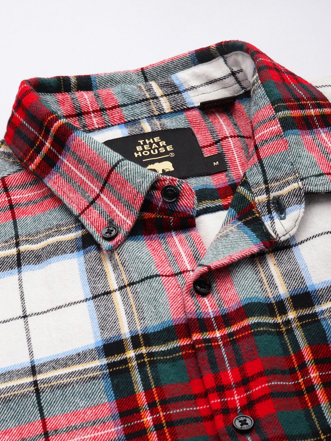 THE BEAR HOUSE Men Slim Fit Checked Pure Cotton Casual Shirt