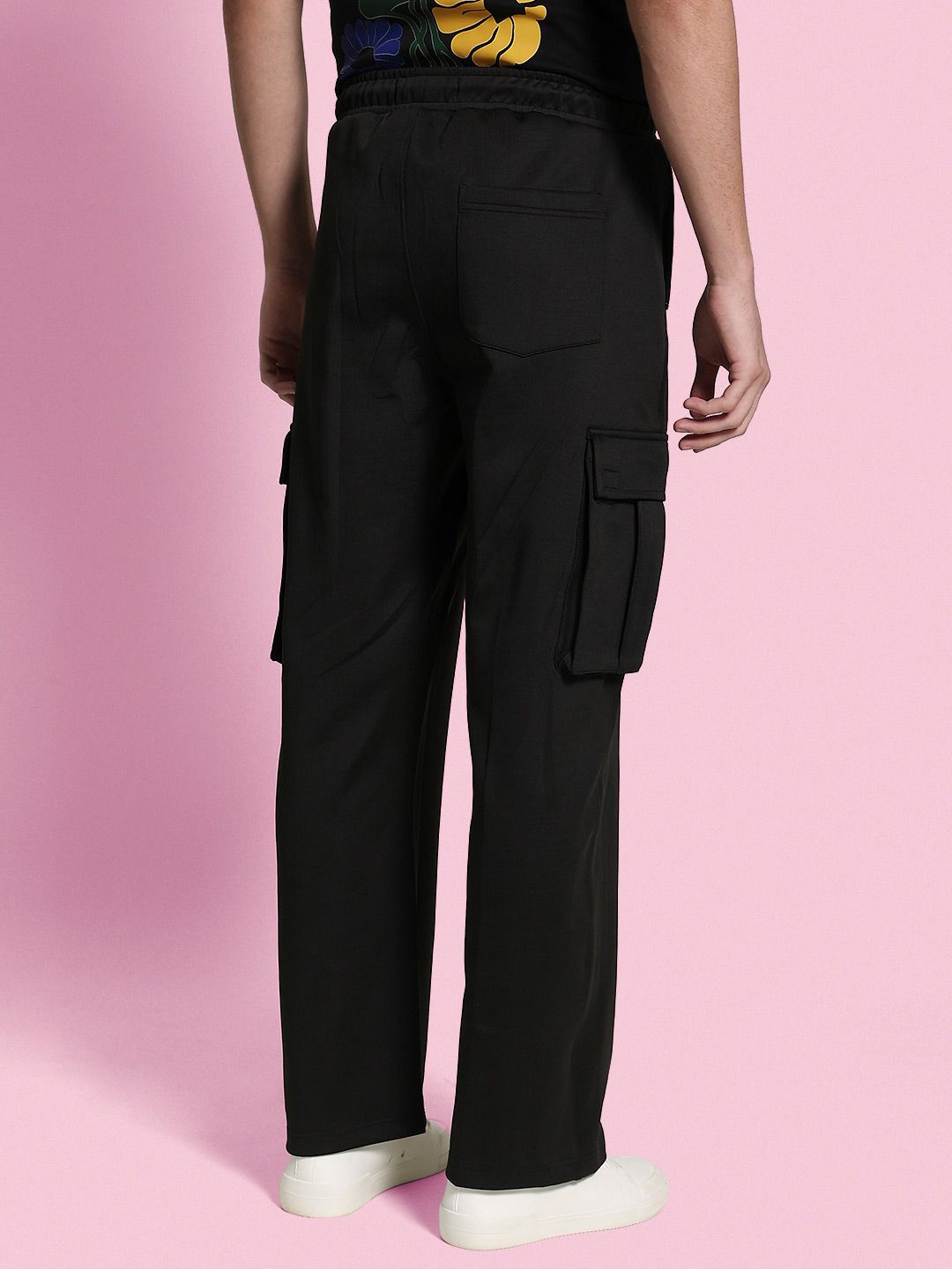 Bene Kleed Men Printed Plated Interlock Relaxed FitTrousers
