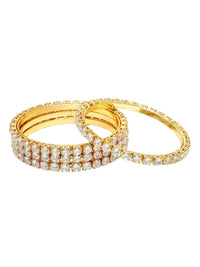KARATCART Set Of 4 Gold-Plated AD-Studded Bangles