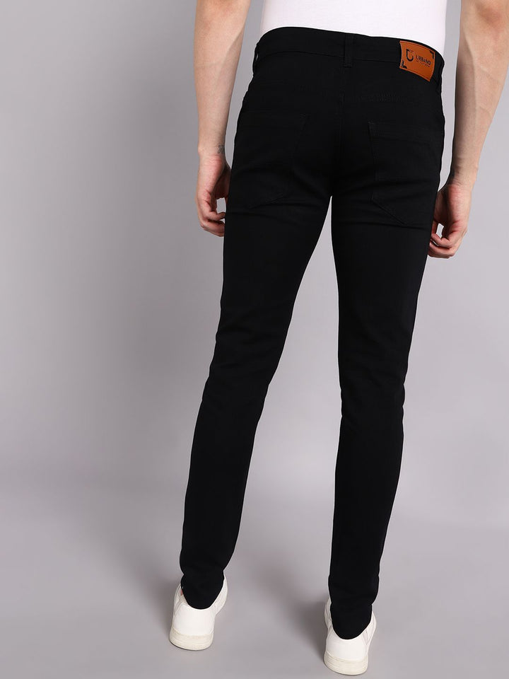 Urbano Fashion Men Black Slim Fit Mid-Rise Clean Look Stretchable Jeans