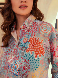 Athena Women Printed Shirt Collar Neck Shirt With Trousers Co-Ords